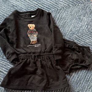 Ralph Lauren Black Bear Fleece Dress